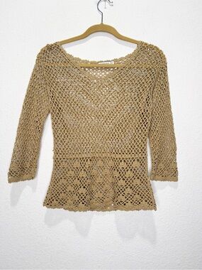 Crochet Delicate Floral Boho Peplum Layering Forrest Fairy Top